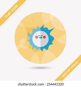 Space sun flat icon with long shadow,eps10