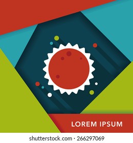 Space sun flat icon with long shadow,eps10
