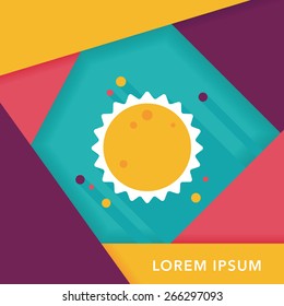 Space sun flat icon with long shadow,eps10