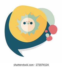 Space sun flat icon with long shadow,eps10