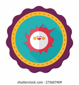Space sun flat icon with long shadow,eps10