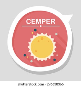 Space sun flat icon with long shadow,eps10