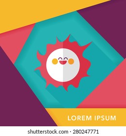Space sun flat icon with long shadow,eps10