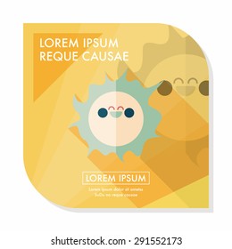 Space sun flat icon with long shadow,eps10