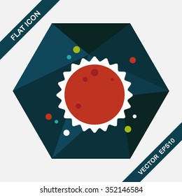 Space sun flat icon with long shadow,eps10