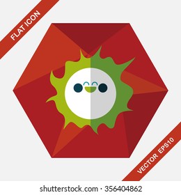 Space sun flat icon with long shadow,eps10