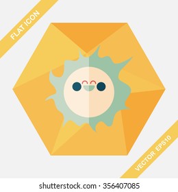Space sun flat icon with long shadow,eps10