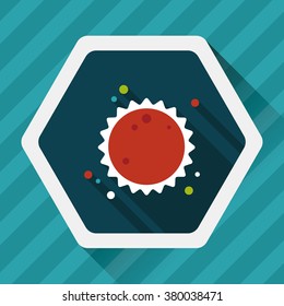 Space sun flat icon with long shadow,eps10