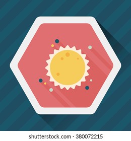 Space sun flat icon with long shadow,eps10