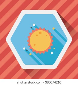 Space sun flat icon with long shadow,eps10