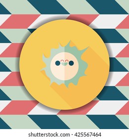 Space sun flat icon with long shadow,eps10