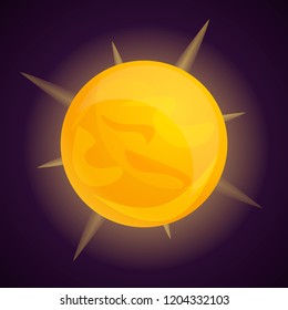 Space sun icon. Cartoon of space sun vector icon for web design isolated