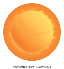 Icono de sol espacial. Caricatura del icono del vector solar espacial para el diseño web aislado en fondo blanco