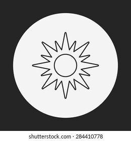 Space sun line icon