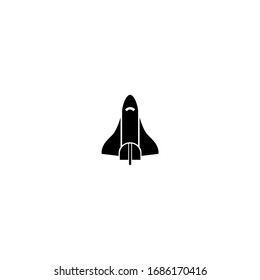 space suttle icon. simple, flat, black.