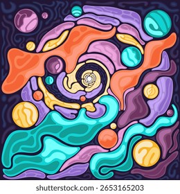 Space swirl abstract vector illustration	