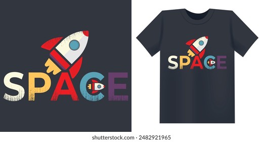 Space t shirt design illustration.graphic t-shirt, streetwear design for print or screen printing