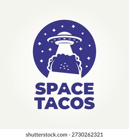 Espaço tacos ícone logotipo vetor ilustração design. conceito de logotipo do restaurante fastfood