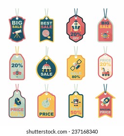 Space tag banner flat design background set, eps10