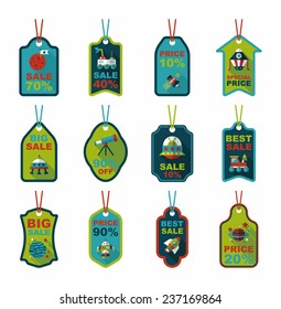 Space tag banner flat design background set, eps10