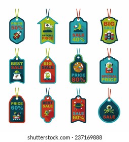 Space tag banner flat design background set, eps10