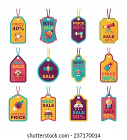 Space tag banner flat design background set, eps10