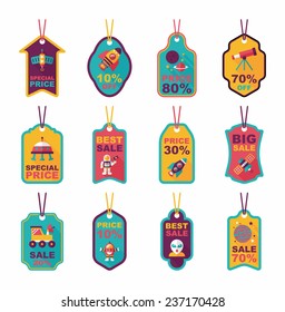 Space tag banner flat design background set, eps10