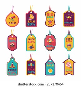 Space tag banner flat design background set, eps10