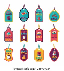 Space tag banner flat design background set, eps10