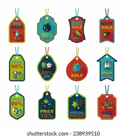 Space tag banner flat design background set, eps10