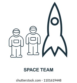 Space Team icon. Flat style icon design. UI. Illustration of space team icon. Pictogram isolated on white. Ready to use in web design, apps, software, print.