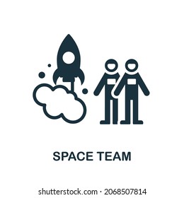 Space Team icon. Monochrome sign from space collection. Creative Space Team icon illustration for web design, infographics and more