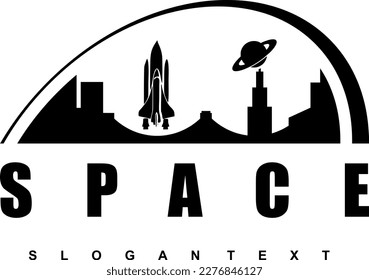 space tech logo design icon vector