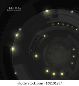 space techno geometric spaceship abstract background