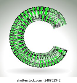 Space technology alphabet symbol c. Vector design.