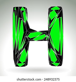 Space technology alphabet symbol h. Vector design.