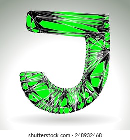 Space technology alphabet symbol j. Vector design.