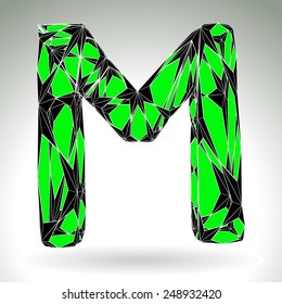 Space technology alphabet symbol m. Vector design.