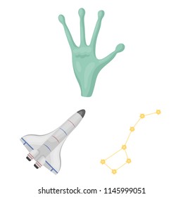 Space technology cartoon icons in set collection for design.Spacecraft and equipment vector symbol stock web illustration.