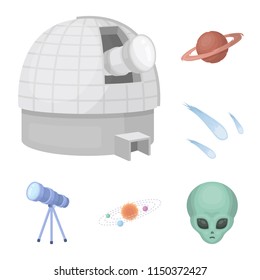 Space technology cartoon icons in set collection for design.Spacecraft and equipment vector symbol stock web illustration.