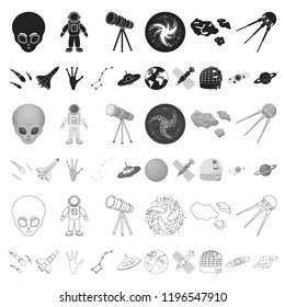 Space technology cartoon icons in set collection for design.Spacecraft and equipment vector symbol stock web illustration.
