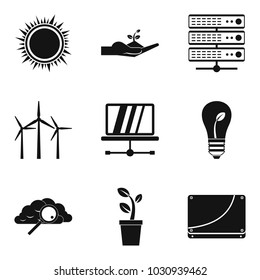 Space technology icons set. Simple set of 9 space technology vector icons for web isolated on white background