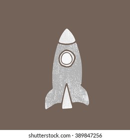 Space technology rocket spaceship stamp