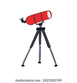 space telescope cartoon. sky look, observatory stargazing, night webb space telescope sign. isolated symbol vector illustration