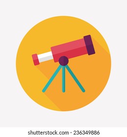 Space Telescope flat icon with long shadow,eps10