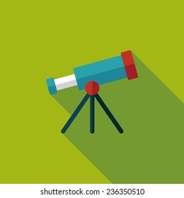 Space Telescope flat icon with long shadow,eps10
