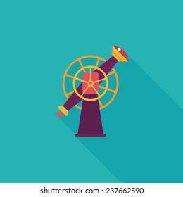 Space Telescope flat icon with long shadow,eps10