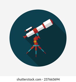 Space Telescope flat icon with long shadow,eps10