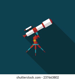 Space Telescope flat icon with long shadow,eps10