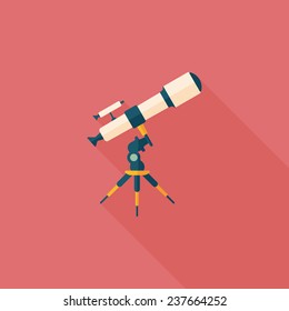 Space Telescope flat icon with long shadow,eps10